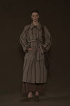 Mutedance 24 Autumn and Winter Lapel Flower Dye Belt Coat MD-MD24FW38-GRAY